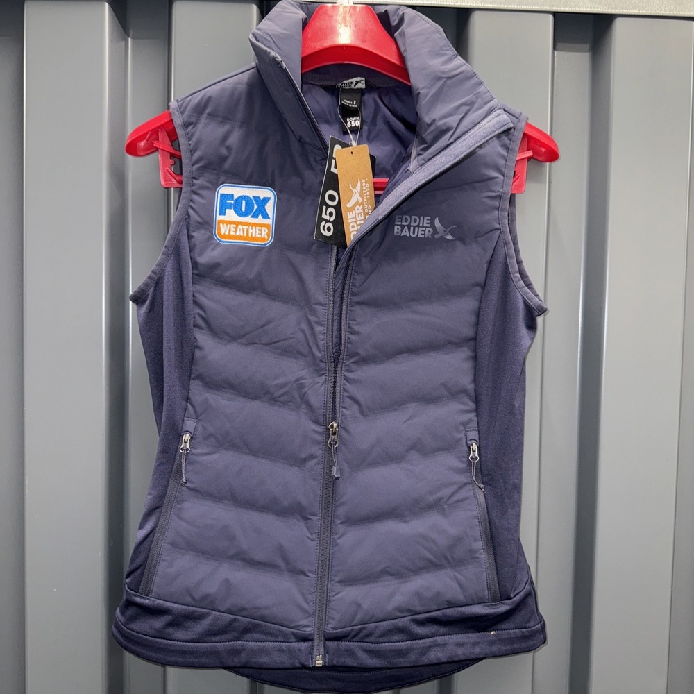 NWT Eddie Bauer 650 Down Vest Women S Down Black Puffer‎ Full Zip/Pocket